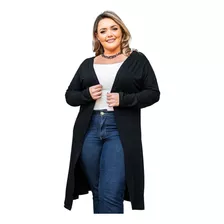 Cardigan Feminino Plus Size Feminino Manga Longa Casaco