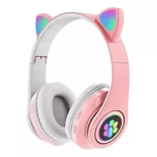 Fone De Ouvido Gatinho Altomex B-19 Bluetooth Rosa Rgb Light