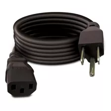 Cable De Poder Grueso 300v/60 Grados Tipo Sjt 18 A | 1.8 M Color Negro 110v/220v