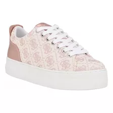 Tenis Mujer Gbg Guess Giaa Platafroma Casuales Blanco Rosa