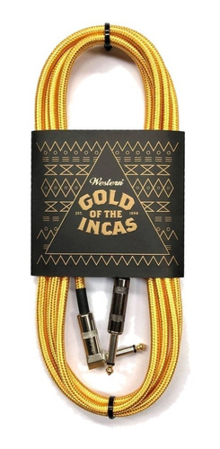 Cable Instrumentos Plug Western 3mts Recto Angulado Textil