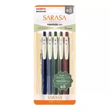 Sarasa Zebra Vintage (set B) 5 Colores Gel 0,5mm - Japonés