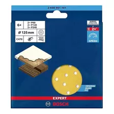 Set 6 Discos De Lija Con Velcro Bosch 125mm Grano 60-120-240