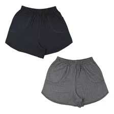 Kit 2 Shorts Plus Size Malha Moda Verão Confortavel Moletom