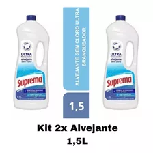 Kit 2 Alvejante Sem Cloro Ultra Branqueador Roupa 1500ml