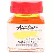 3x Aqualine Aquarela Líquida Aerografia Corfix 30ml Amarela