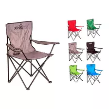 Silla Sillon Plegable Camping Playa Porta Vaso Modelo3 Color Gris
