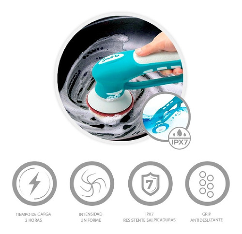 Limpiador Cepillo Eléctrico Multiuso Smarttek Cocina Baño Pc