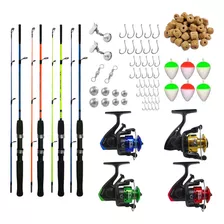 Kit De Pesca Completo Suporta 6kg 4 Vara 4 Molinete E Itens