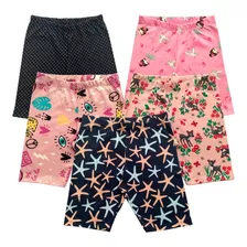 Bermudas Infantil Kit 05 Cotton De Qualidade 12 14 16 Anos