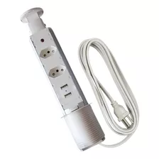 Torre De Tomada Multiplug Retrátil Embutir Mesa -