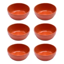 Set X 6 Cazuelas De Barro Esmaltadas Apilables 10cm