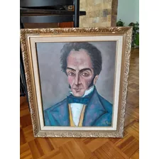 Cuadro (pintura) Al Óleo Sobre Lienzo De Simón Bolívar