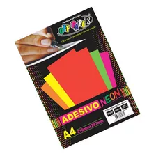 Adesivo Neon A4 20 Fls Vibrante Reage A Luz Negra Off Paper Cor Vermelho