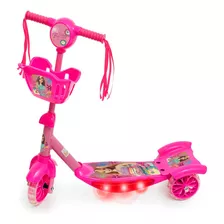 Patinete 3 Rodas Infantil Luz E Musica Cesta Bettie Rosa