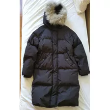 Casaco Longo De Inverno Forrado Com Capuz Bolso Ziper Spao