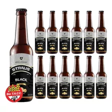 Cerveza Artesanal Sin Tacc Straus Black 330ml Pack X 12 Un