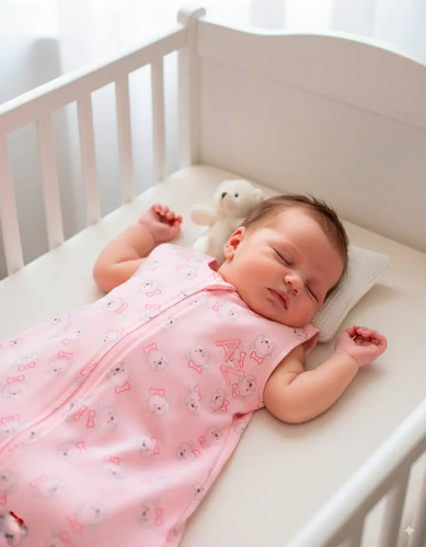 Saco De Dormir Casulo Pijama Bebe Verao Cavado Suedine Rosa