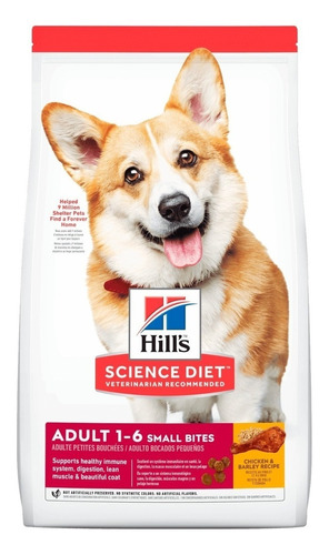 Alimento Hill's Science Diet Small Bites Para Perro Adulto De Raza Pequeña Sabor Pollo Y Cebada En Bolsa De 15lb