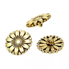 Marca 10 Botones De Costura De Metal Sunflower Gold Ton...