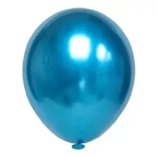 25 Bexiga Balão Metalizado Cromado Platino N 5 Topo Arco Cor Azul