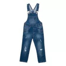 Jardineira Calça Jeans Menino Azul Marinho Mania Kids