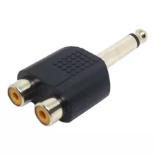 Adaptador Plug Conector P10 Mono Para 2 Rca Fêmea Níquel