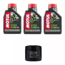 Kit 3 Motul 5100 4t 15w50 + Filtro Óleo Ph6018