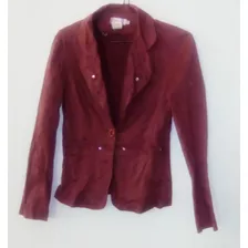 Chaqueta Fucsia Rosado Bordada Talla S Marca Simple