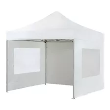 Gazebo Plegable 3x3 Con Laterales Hierro Super Reforzado Color Blanco