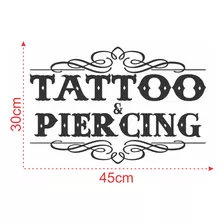 Adesivo 30x45 Estúdio De Tatuagem Tattoo Body Ink Piercing