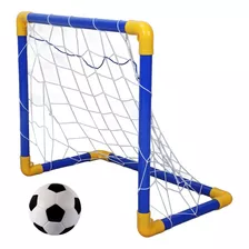 Arco Futbol Infantil Con Red + Pelota De Goma 60x40 Cm