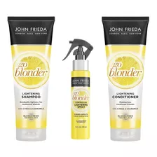 John Frieda Shampoo + Acondicionador + Iluminador Go Blonder