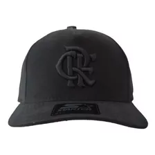 Boné Flamengo Aba Curva Preto Crf Bordado Preto Starter