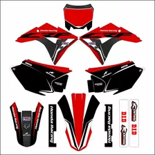 Kit Gráfico Crf 230 0,22mm Preto E Vermelho Honda Adesivos 