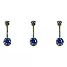 Piercing Zircônias Swarovski Azul Ártico Luxuoso Sofisticado