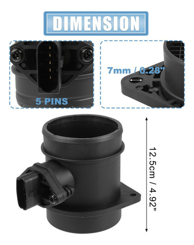 Sensor Maf Flujo Aire For Volvo S80 C70 Xc90 S60 V70 Ms A Foto 3