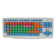 Teclado Colorido E Ampliado Para Baixa Visão Usb Abnt2