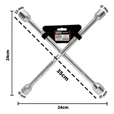 Chave De Roda 4 Bocas Tipo Cruz 17x19x21x23mm Starfer