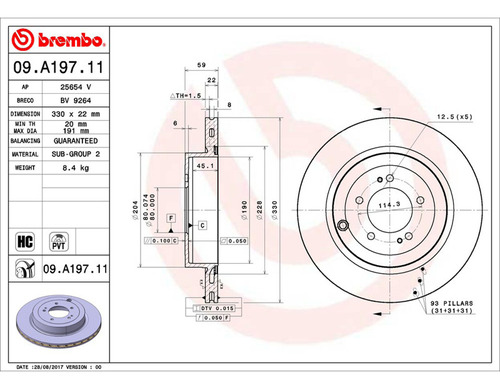 Par Discos Brembo Mitsubishi Lancer Evolution Mr 2015 Tra Foto 2