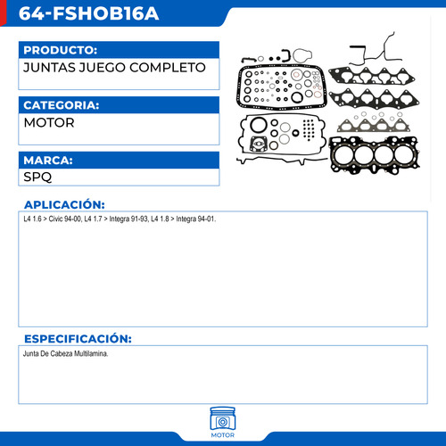Empaques Juntas Acura Integra 1997-2001 L4 1.8 Foto 2