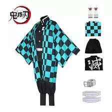 Disfraz De Cosplay De Tanjiro Kamado Kimono Con Pendiente