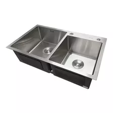 Cuba Dupla Inox 304 Quadrada Gourmet Plana Cozinha 78x45