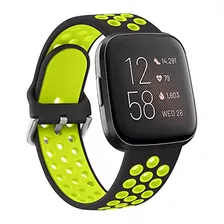 Malla Silicona Ak Para Fitbit Versa 2 Lite Se - S Verde