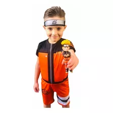 Roupa Infantil Fantasia Do Naruto Uzumaki C/ Boneco 