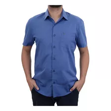 Camisa Masculina Docthos Mc Comfort Azul Médio - 119069