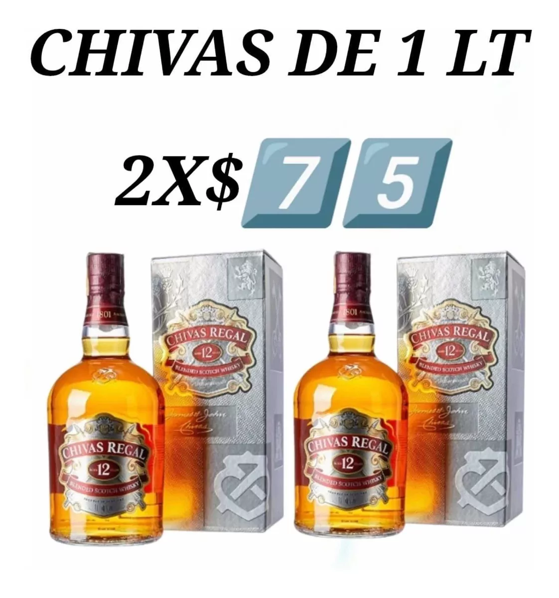 Wisky Chivas Regal 12 Años De Litro Originales 2x$75