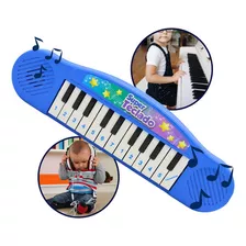 Super Teclado Piano Musical Infantil Bebe Educativo Sons Cor Azul Super Teclado Ref Toy 12490 A