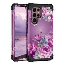 Funda Para Samsung Galaxy S22 Ultra 5g - Violeta Con Flores