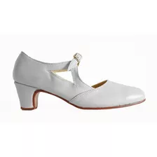 Zapatos Español, Folklore, Tango, Jazz, Danza - Cuero Blanco